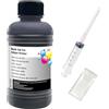 Hallosun 250 ML inchiostro di ricarica nero compatibile per HP 307XL 305XL 650XL 351XL 350XL 300XL 901XL 62XL 21XL 22XL Compatibile con cartucce ricaricabili CISS CIS System, 1 siringa, 1 guanto