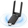 NEWFAST Chiavetta WiFi USB, AC1300 Antenna WiFi USB per PC/Desktop/Laptop Dual Band 5GHz/2,4GHz, USB2.0, WPA3, Supporta Windows 11/10/8/8.1/7, MAC, Linux (NF-U327)