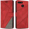 SONWO Cover per Huawei Y6 2018 / Huawei Honor 7A Custodia, Flip Caso in PU Pelle Case Cover Premium Portafoglio Custodia per Huawei Y6 2018 / Huawei Honor 7A, Supporto Stand, Slot per Schede, Rosso