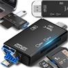 Retoo Lettore di schede SD 5 in 1 ad alta velocità, USB 3.0, con OTG e tipo C, lettore di schede per Micro SDXC, SDHC, TF e UHS-I, compatibile con Windows, Mac, Android, iPhone, smartphone