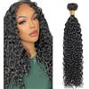 Jucames Extension Capelli Veri Umani Water Wave Human Hair Bundles Tessitura 100% Unprocessed Virgin Remy Brasiliano Double Weft Extensions Colore Nero Naturale for Woman 30 Inch