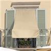 Corredocasa Tenda da Sole a Righe o Tinta Unita per esterno Balcone Veranda Terrazzo terrazzino casa con Anelli e Ganci Tessuto Resistente da Esterno (Tinta Unita Beige, 140L x 300A cm (1 Pannelli))