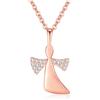 Jrêveinfini Angelo Custode Collana Bambina Rosa Oro Argento 925, Collana Portafortuna Donna e Mamma, Regalo Comunione Battesimo Cresima Compleanno Bambina