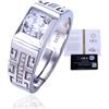 HALUKAKAH Anello da Uomo in Moissanite Argento Sterling 925 con Diamante 1 Carato e Certificato,Gioiello di Lusso 2,0 ct per Fidanzamenti,Misura Regolabile,Sinfonia Reale,per Compleanno,Matrimonio