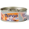 Monge Jelly Adult cottura al vapore 80 gr - Pezzetti di Tonno e Salmone - Confezione da 24 pezzi - Cibo umido per gatti - 1° ORDINE? scegli lo sconto BZR5 / BZR20 + 200 punti fedeltà