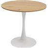 Kare Design tavolo Schickeria, quericia/binaco, tondo, diametro 80cm, cucina/sala da pranzo/ufficio, stile classico moderno, linee semplici, 80x80x74cm (A/L/P)
