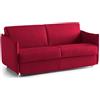 Talamo Italia -Divano letto 2 posti Paloma, Sofà trasformabile per salotto, imbottito, sfoderabile, Qualità 100% Made in Italy, 160x95 h90 cm, Rosso