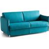 Talamo Italia -Divano fisso 3 posti Virna, Sofà lineare per salotto, imbottito, sfoderabile, Qualità 100% Made in Italy, 200x95 h90 cm, Azzurro