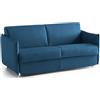 Talamo Italia -Divano letto 2 posti Violante, Sofà trasformabile per salotto, imbottito, sfoderabile, Qualità 100% Made in Italy, 160x95 h90 cm, Blu