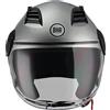 BHR Casco Demi-Jet 804 TOP| Casco Scooter Omologato ECE | Casco Motorino con Visiera Antigraffio e Sgancio Micrometrico | Silver | XS