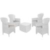 Dmora - Set Salotto da Esterno Anagni, Salottino Outdoor o Indoor, 4 poltrone con braccioli con Un tavolino Contenitore, Made in Italy, Bianco