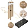 Mooncraftlogy Campanelli a vento per la perdita della persona cara, campanelli a vento commemorativi per padre perduto, madre, amici, regalo di lutto commemorativo con biglietto, in metallo dai toni profondi, per