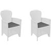 Dmora - Set di 2 sedie da Esterno Como, Seduta da Giardino, per Indoor o Outdoor, con braccioli, Made in Italy, 59x57 h86 cm, Bianco