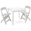 Dmora - Set Salotto da Esterno Falconara, Salottino Outdoor o Indoor, Tavolo Quadrato con 2 sedie Pieghevoli, Made in Italy, Bianco