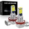 UPXSXT 2Pz H11 H8 Lampadina Fendinebbia, Super luminoso 12-24V 6000K Bianco freddo Lampadina del faro antinebbia 1:1 Mini dimensioni lampadine Nessun adattatore richiesto Plug-and-Play