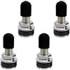 Adunsiaoto 4 Pezzi Universale Valvole per Pneumatici, Valvole per Cerchioni Auto, Valvola Pneumatico Auto Moto Tubeless, Steli Delle Valvola in Metallo Tubeless Pneumatici Automobile