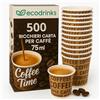 ecodrinks - 500 Bicchieri Caffe Carta Da 75ml - Set Bicchierini Monouso per Bevande Calde/Fredde - Biodegradabili, Eco-friendly e Made in Italy, Marrone
