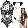 WMUVAZA Lingerie Sexy Donna Erotico Cat Cosplay Completi Intimi Lace Esotico, Completini Intimi Intimo Donna Sexy Lingerie Intimo Erotico Perizoma, Prospettiva Pigiama Sexy Lingerie Hard Hot per sesso