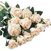 RHQFDM 12 Pezzi Rose Artificiali,51cm Rose Finte per Decorazioni,Fiori Artificiali di Seta,Rose Artificiali Realistiche,Rose Finte per Decorazione Della Casa,Giardino e Matrimonio(Champagne Chiaro)