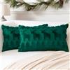 Artscope 2 Pezzi Natalizio Federe in Lana Corta Velluto Copricuscini Morbido Decorativo Fodere per Cuscino Lusso Stile per Divano Camera da Letto Natale Verde 40x60 cm