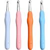 Rayconup Set di 4 uncinetti, 4 misure, 7 mm, 8 mm, 9 mm, 10 mm con manico in silicone colorato 14 cm, set di uncinetti grandi per principianti e amanti dell'uncinetto