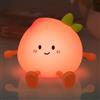 Wrischan Luce Notturna Bambini, Kawaii Silicone Pesca Luce Notturna per Bambini, 3 Modalità di Luces, Ricaricabile Lampada Touch Peach con 20 Minuti Timer, Luces Notturna Neonato Cameretta Bambina (Pesca)