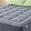Niagara Sleep Solution Niagara Topper matrimoniale 160 x 190 Spessore 2.5 cm in bambù - Traspirante e fresco - Il coprimaterasso con tasca profonda si adatta a materassi 20x50 cm, Grigio
