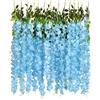 NatureMan Confezione da 12 fiori artificiali da appendere, 1,9 m, glicine ratta ratta da appendere, in seta, per feste di nozze, giardino, decorazione da parete esterna (celeste)
