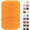 LEREATI Cordino per Borse Uncinetto, Corda Macrame 3mm x 170m Corda in Poliestere Filo Macrame, Cordoncino per Borse a Uncinetto, Fai Da Te, Regalo per Maglieria (Giallo Oro)