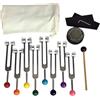 Tagtight Chakra, set di diapason per la guarigione, diapason terapia, forcella, neurologia, tuning fork con attivatore per forcella vocale, per yoga, meditazione, terapia del suono, meno stress, relax