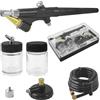 Choonjin Kit Aerografo Professionale, Aerografo con Adattatore per Presa D'aria e Pressostato Aria, Mini Aerografo per Pittura 15-50 PSI per Modellismo, Trucco, Verniciatura di Automobili (1)