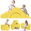 MeMoreCool Divano da gioco modulare in schiuma per bambini, divano letto per arrampicata e gattonare, mattoncini morbidi per cameretta dei bambini o sala giochi, mini divano con scivolo e scale