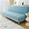 SUIOKPO Copridivano Elasticizzato A 3 Posti Copridivano Senza Braccioli Rimovibile Universale Copridivano Futon Jacquard Tinta Unita per Soggiorno Lavabile,Light Blue