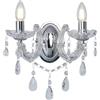 Searchlight Lighting Lampadario da parete in cristallo di vetro Lampada cromata Illuminazione soggiorno Lampada da corridoio Proiettore 399-2