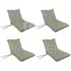 GBiancheria Set di 4 Cuscini Imbottiti per Sedie con Schienale da Esterno ed Interno Resistente e Comodo per Sedie Reclinabili, Spiaggine e Poltrone da Giardino Made in Italy (Beige)