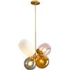 KCO Lighting Moderna luce a sospensione colorata Globo d'oro Illuminazione a sospensione Balloon di vetro colorato Lampadario Luci a sospensione di vetro colorato Isola di cucina