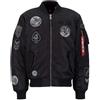 Alpha Industries Giacca Bomber MA-1 Patch per Uomo Giaccha, Black/Black, XL