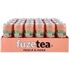 Fuze Tea, Bevanda Rinfrescante Analcolica di Té al Gusto Pesca e Rosa, con Zuccheri ed Edulcorante - 24 Lattine da 330 ml