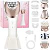 Mapille Rasoio Elettrico Donna, 6 In 1 Rasoio Donna Inguine, Depilatore Corpo Donna IPX7 Impermeabile, Rasoio Epilatore Donna Rasoio Intimo Donna, Epilatore Elettrico Indolore per Braccia Zona Bikini