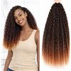 hair beauty Brazilian Curly Hair Boho - extension per trecce a crochet capelli dall' aspetto naturale - Kanekalon Premium 450 grammi divisi in 5 pezzi + cuffia da notte in raso in omaggio (T30, 45cm 18)