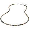 10:10 Collana Uomo Donna Pietre Naturali 4 mm, Regolabile, Acciaio Inox, Confezione Regalo Inclusa (Agata indiana)