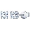 INFINIONLY Orecchini di diamanti da donna: orecchini in argento 925 con 2 carati moissanite - 6,5mm solitario rotondi colore D chiarezza VVS1 con certificato GRA - gioielli da sposa da feste