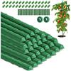 HEYIDAMAI 30 aste per piante rampicanti, in acciaio inox rivestito in plastica, 40 cm, con 20 connettori, 30 clip multifunzione e 2 legamenti per piante, supporto per piselli, cetrioli, pomodori