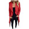 Generic Trench Windbreaker Capispalla in forma Cappotti Donne Solido Cappotto Lungo Sottile Giacca Donna Cappotto Autunno Donna, Z0918_D-rosso, XL