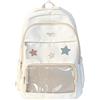 Howoodor Ita Bag Zaino grande con inserto trasparente Pin Display Zaino da viaggio Anime Cosplay 15,6 pollici Laptop Zaino Ita Bag, bianco