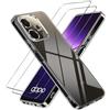LYJERRY Cover con 2* Vetro Pellicola Compatibilità con OPPO A5 Pro Cover antiurto Custodia piu Vetro temperato protettiva protezione Per OPPO A5 Pro Vetrino