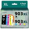 iNKPAD 903XL Cartucce d'inchiostro compatibili con HP 903 XL Multipack per Stampante HP Officejet Pro 6950 6960 6970 (1 Nero/1 Ciano/1 Magenta/1 Giallo, 4-Pack)