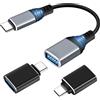 Evavii Cavo adattatore USB C e 3 pezzi adattatore USB Thunderbolt 4/3 a USB3.0 Compatibile con iPhone 15/16 Pro, iPad Pro 2020, MacBook Air/Pro, Galaxy S24/S23/S22 Ultra, Huawei P70/P50
