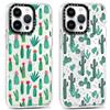 Coalbooliy 2 Pezzi Cover per iPhone 15 Pro 6,1", Trasparente Custodia con Aesthetic Motivo Disegni Ultra Sottile Silicone Morbido TPU Bumper Antiurto Protettiva Ragazze Case per iPhone 15 Pro, Cactus
