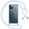 Pnakqil Cover per iPhone 12 Pro Max con Cordino, Trasparente Custodia con Laccio Tracolla Cellulare Girocollo Collana Protettiva per iPhone 12 Pro Max 6.7, Viola